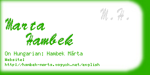 marta hambek business card
